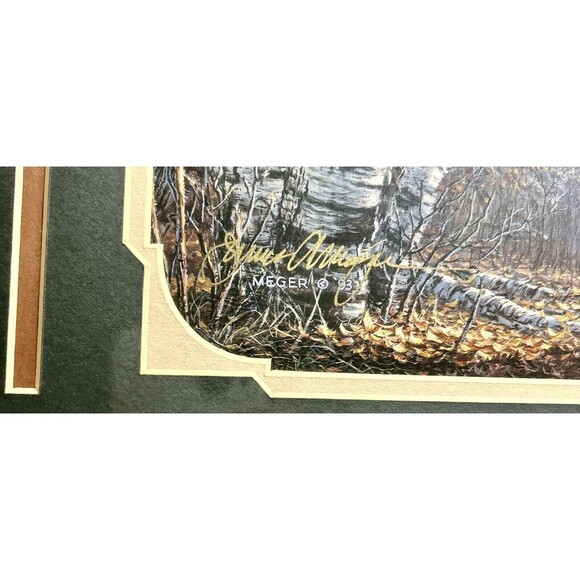 James A Meger Signed- Whitetail Deer- Custom Double Matt Framed Print signed - Picture 3 of 5